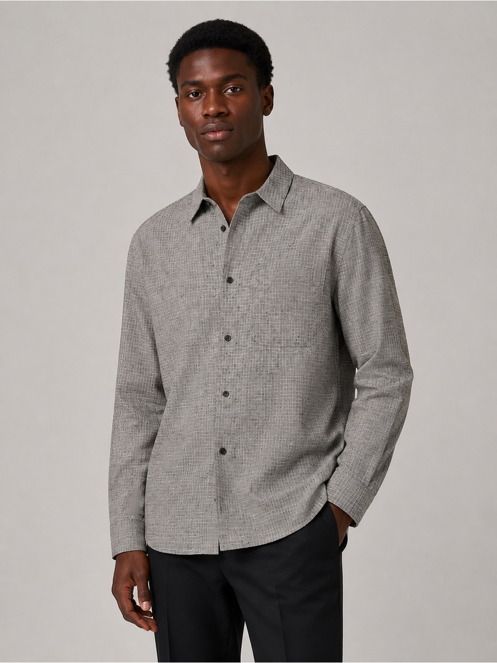 FRAME Men's Cotton and Linen Casual Button-Down Shirt